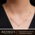 thumbnail image 5 of JeenMata 1 Carat Lab Grown Diamond Five Stone Bezel Station Necklaces - in 18K Yellow Gold Plating Necklace for Women, Female, Adult, 5 of 8