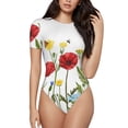 thumbnail image 1 of Fotbe Wild Herbs Body de Mujer con Cuello Redondo y Mangas Cortas, Sin Mangas Ajustado, Suave, Cómodo y Básico-Medium, 1 of 7