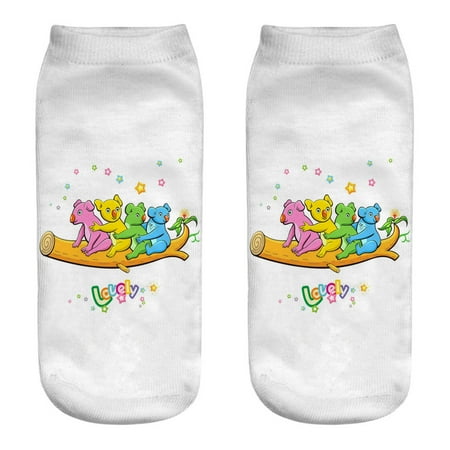 

MRULIC socks for women Casual Work Business Socks 3D Animal Print Medium Sports Socks B + One size