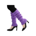 thumbnail image 3 of Inspire Chic calentadores de piernas de mujer con puños acampanados de longitud sobre la rodilla en color púrpura, 3 of 6