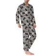 thumbnail image 2 of Naloa Haloween Pumpkins Men’s Pajamas Set - Long Sleeve Button Down Sleep Shirt and Pajama Bottoms Sleepwear Set-X-Large, 2 of 7