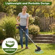 Electric Cordless Weed-Eater, 4.0Ah Cordless Weed Wacker String Trimmer, 24V Grass Trimmer with 2 Battery, Charger Included