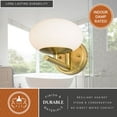 thumbnail image 6 of Sloane 1 Light LED Gold Satin Brass Mid-Century Modern Wall Sconce Fixture with White Glass Globe, 6 of 13