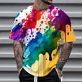thumbnail image 2 of Tosmy Mens T Shirt Male Spring Autumn Floral Print Short Sleeve Crew Neck Tshirt Fashion Trend Bottoming Shirt Tshirts For Men, 2 of 4