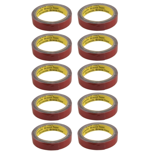 10 Pcs Ruban Adhésif Permanent Double Face Super Adhésif pour Véhicule Voiture, Rouge 20MM x, 10 x Ruban Double Face, Rouge