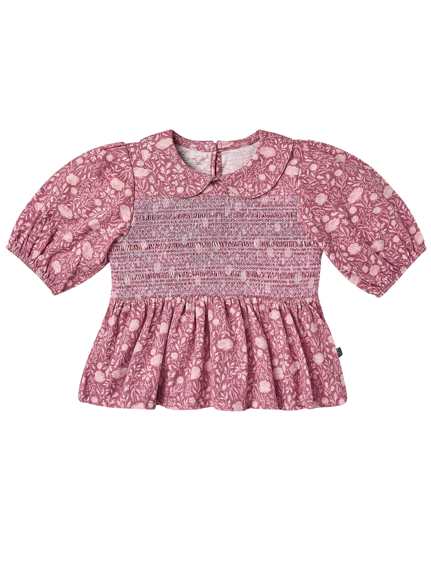 Modern Moments by Gerber Toddler Girl Top with Decorative Smocking Pant, 2-Piece, 12 Months - 5T