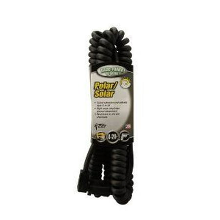 Polar/Solar 1226 16/3 4 to 20' Coiled Extension Cord, Black