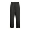 thumbnail image 4 of Mohiass Waffle Pants Men Textured Drawstring Waist Solid Wide Leg Trousers Loose Fit Lightweight Breathable Hiking Sweatpants Black M, 4 of 8