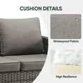 thumbnail image 5 of POCASSY 74.4" Wide Gray Wicker Patio Couch, Weather Resistant Rattan Outdoor Furniture Sofa with Deep Seat for Patio Backyard Porch, Gray, 5 of 8