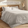 thumbnail image 3 of Bare Home Organic Cotton Duvet Cover Set, Percale Weave, Twin/Twin XL, French Beige, 3 of 10