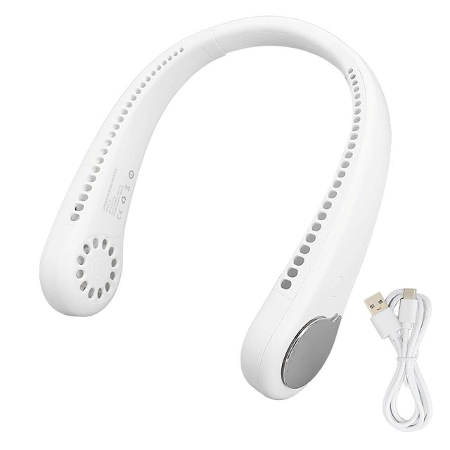 Portable Neck Fan Hands Free 3 Gear Adjustable USB Rechargeable Cooling Hanging Fan Quiet Neck Cooler for Outdoor Sports