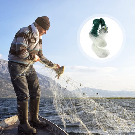 BESTOYARD Three Layer Assorted Color Fishing Gill Net with Weight Drop for Outdoor Use