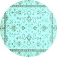thumbnail image 1 of Ahgly Company Indoor Round Oriental Light Blue Traditional Area Rugs, 4' Round, 1 of 4