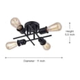 thumbnail image 3 of Lámpara de de 4 luces, lámpara de tejado de hierro, lámparas de tejado de montaje semi empotrado para cocina, comedor, sa de , dormitorio, Negro Colco Lámpara de techo, 3 of 8