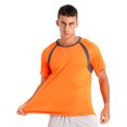 thumbnail image 2 of Hansber Men's Workout Athletic Shirt Short Sleeve Gym Top Breathable Quick Dry Base Layers Sports Orange S, 2 of 5