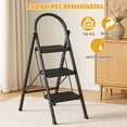 thumbnail image 2 of Thehsnt 3 Step Ladder Folding Step Stool, Heavy Duty 330 lbs Load, 2 of 7