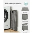thumbnail image 6 of 160L Laundry Hamper with Lid Rolling Laundry Basket with Wheels 3-Section Synthetic Rattan Laundry Hamper Removable Liner for Bedroom Gray, 6 of 8