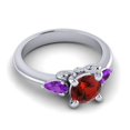 thumbnail image 3 of Diamond-Capitals 2.50 Carat Beautiful Round Garnet & Amethyst Gemstone Proposal Ring for Women Solid 14K White Gold Size 11, 3 of 8