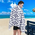 thumbnail image 2 of Coolnut Blue and White Floral Pattern Beach Towel - Lightweight Compact Oversized Travel Towels - Super Absorbent Quick Dry Towel for Swimming Camping Holiday（560） Wash cloth, 2 of 7
