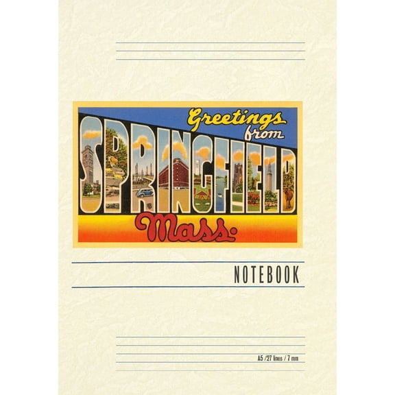 Vintage Lined Notebook Greetings from Springfield, Mass., (Paperback)