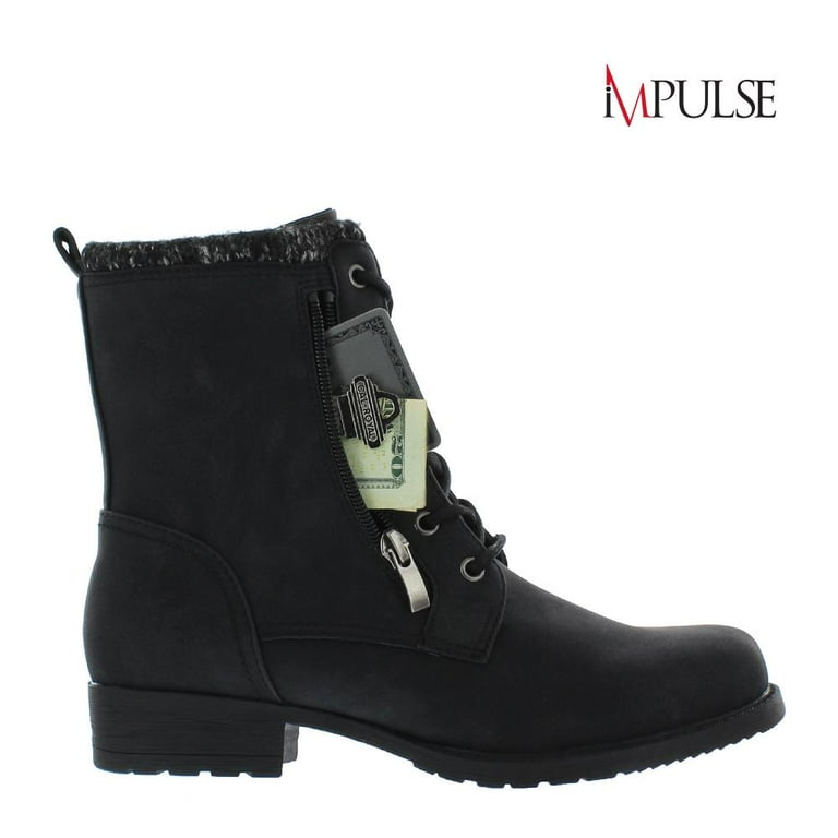 IMPULSE Abbie Grey Combat Boots for Women Walmart