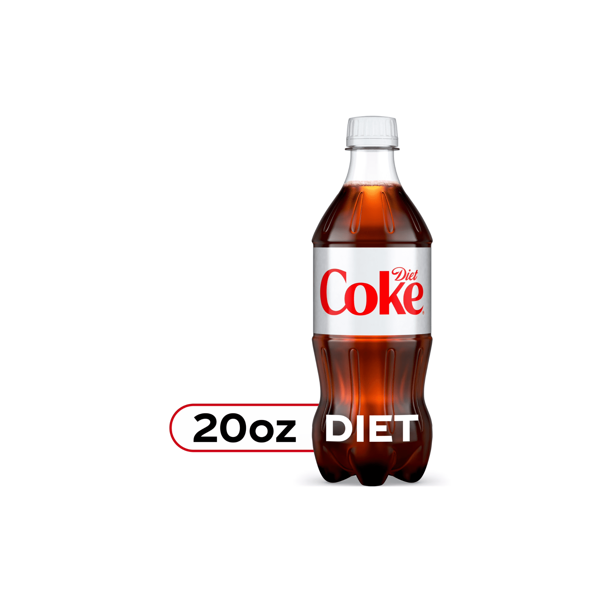Diet Coke Soda Bottles, 20 fl oz Single Serve Soft Drink, Zero Sugar Cola, 24 Count