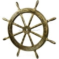 thumbnail image 4 of Nagina International Nautical Antique White Wood Ship Wheel with Accentuated Grains - Home Decor - Pirate Nursery Gift (36 Inches), 4 of 6