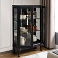 thumbnail image 6 of HIUU Small Glass Display Cabinets,Glass Curio Cabinet Display Case with Lights,China Cabinets with Doors(Black), 6 of 8