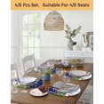 thumbnail image 5 of 15 Inch Round Placemats Set of 6, Navy Blue Snowman Christmas Non Slip Heat Insulation PP Table Mats, Green Xmas Tree Snowflake Winter Washable Place Mats for Kitchen Dining Party Table Decor, 5 of 7