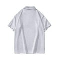 thumbnail image 4 of Fznquz Men's Shirts Oversied Plain Casual Gray Polos Summer Short Sleeve Mens Shirt XXXXXL, 4 of 8