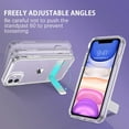 thumbnail image 4 of Design for iPhone 11 Case with Stand, Clear Slim Shockproof Bumper Metal Kickstand Cover Shockproof Protective Hard Phone Case for Apple iPhone 11 6.1", Clear, 4 of 16