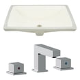 thumbnail image 1 of 18.25-in. W CUPC Rectangle Bathroom Undermount Sink Set In Biscuit - Chrome Hardware AI-22913, 1 of 9