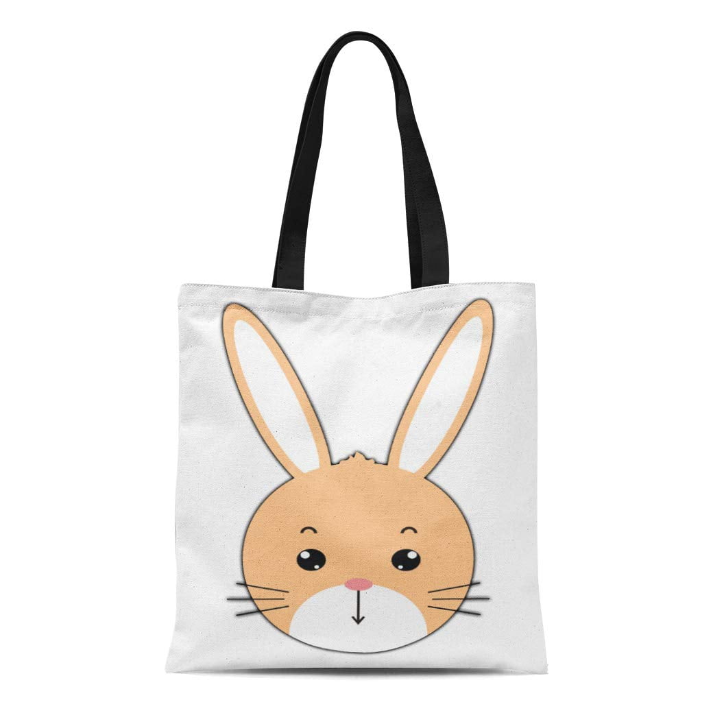 HATIART Canvas Tote Bag Bunny Rabbit Face Pet Funny Cute Reusable Handbag Shoulder Grocery Shopping Bags Walmart