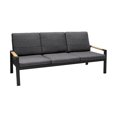 thumbnail image 2 of 4 Piece Outdoor Aluminum Sofa Seating Set with Slatted Tabletop, Black, 2 of 3
