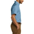 thumbnail image 3 of Men's Short Sleeve Classic Uniform Carefree Poplin Shirt Carolina Blue X-Small, 3 of 5