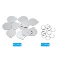 thumbnail image 3 of Uxcell Aluminum Blank Tags 1.4 x 1.3 Inch, Round Metal Stamping Blanks Pet ID Label with Key Rings, Silver Tone 12Pcs, 3 of 4