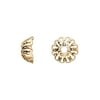 Bead cap, gold-plated brass, 12x5mm filigree round, fits 12-16mm bead. Sold per pkg of 10.2PK