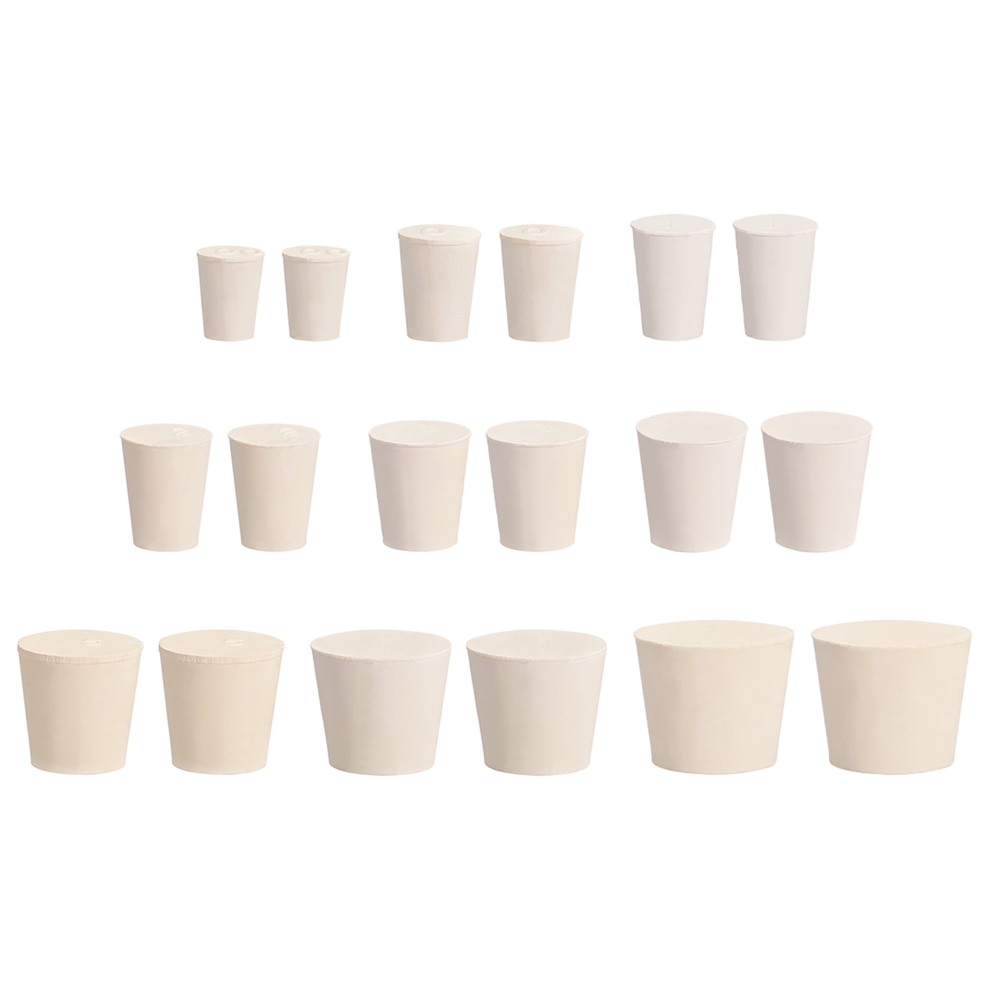 Uxcell White Tapered Shaped Solid Rubber Stopper Size 00 7 1 Set