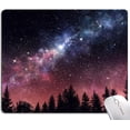 thumbnail image 1 of Galaxy Pine Trees Square Mouse Pad 9.5x7.9in Non-Slip Rubber Base Waterproof Mouse Mat Stylish Desk Accessory for Office & Laptop, 1 of 6