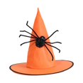 thumbnail image 3 of Sombrero de Mago Moderno Salvador Gorro de Decoración de Araña de Ala Ancha Naranja, 3 of 9