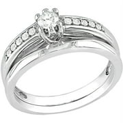1/4 Carat T.W. Round Diamond Sterling Silver Women's Bridal Set