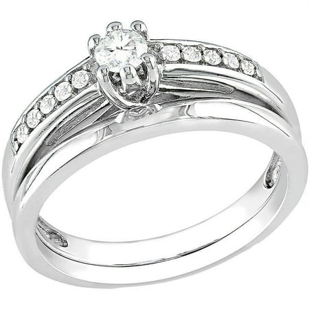 1/4 Carat T.W. Round Diamond Sterling Silver Women's Bridal Set