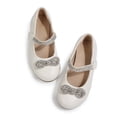 thumbnail image 3 of Bocca Little Girls' Shoes Slip-Resistant Mary Janes, 1IN Low Heel, Kitten Heel, Closed Toe White, 11 Little Kid, 3 of 7