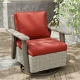thumbnail image 3 of COOS BAY Rustic Hideaway Single Outdoor Swivel Rocker, Patio Wicker Rocking Chair with Deep Seating for Patio, Outdoor Balcony, Beige/Red, 3 of 10