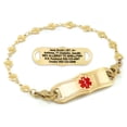 thumbnail image 1 of MedicEngraved Yellow Gold Stainless Steel Custom Medical Alert Bracelet - 5mm Heart Link, 1 of 7