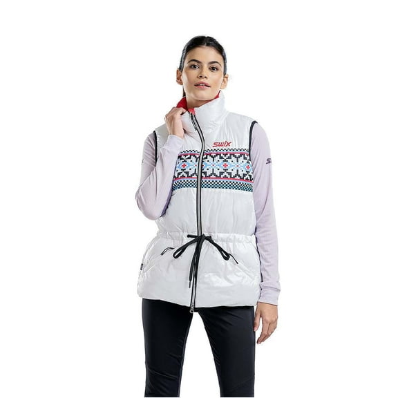 SWIX Adult Female Mayen Quilted Vest, Color: Bright White, Size: M