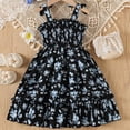 thumbnail image 5 of BRGZLK Baby Toddler Girl Sundress Summer 2026 Cute Floral Print Sleeveless Ruffle Tie-Strap Beach Casual Flowy A-Line Dress for Party Blue 6-7 Years, 5 of 5