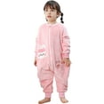 thumbnail image 2 of WIBACKER 9M-6Y Baby Warm Flannel Sleeping Bag with Feet, Rabbit Sleepsuit, Kids Toddler Girls Double Zipper Wearable Sleep Sack, 2 of 13