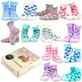 thumbnail image 1 of TeeHee Kids Girls Cotton Basic Crew Socks 12 Pair Pack (12-18 Months, Large Dot & Hearts), 1 of 5