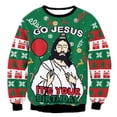 thumbnail image 2 of Suéteres navideños feos, jerséis verdes, sudaderas con estampado divertido en 3D para fiestas navideñas, sudaderas para fiestas, cumpleaños, Navidad 2025, 2 of 5
